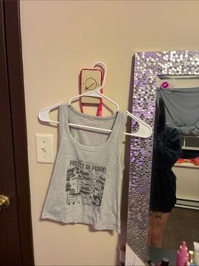 Gray Graphic Tank Top - 'Pretty in Punk'